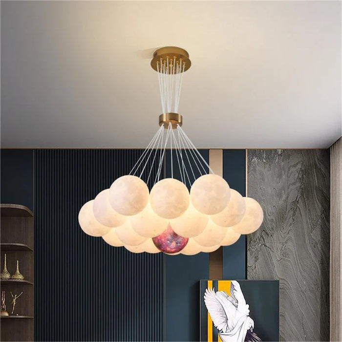 Lustre Nordique Lune Planète Design LED Décoration Maison