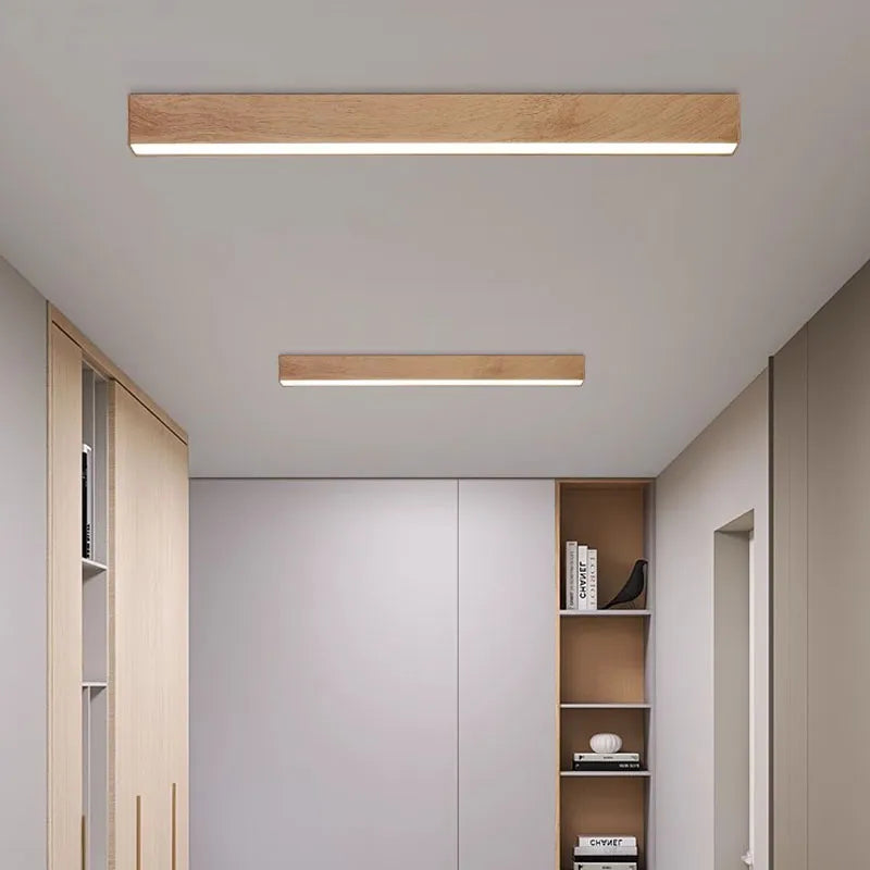 Lustre LED Bois Nordique Minimaliste