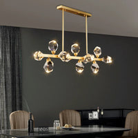 Lustre de Luxe en Laiton Diamant Cristal LED Moderne