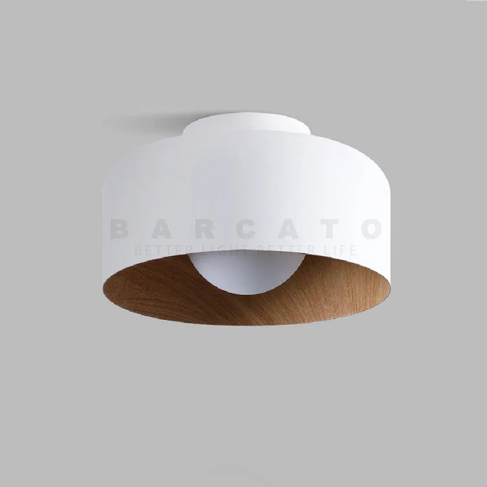 Plafonnier Nordique Moderne en Bois de Noyer avec Texture LED