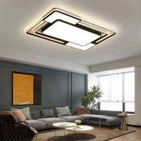 Lustre carré Moderne en Fer avec LED pour Éclairage Intérieur