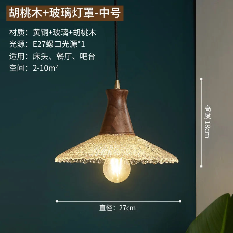 Nordique In - Suspension de lumière chaude LED  en cuivre et verre