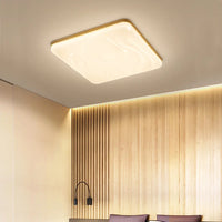 Plafonnier LED Carré Moderne en Bois pour Intérieur - Style Épuré