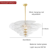 Lustre rétro led de luxe en verre coloré