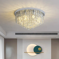 Plafonnier circulaire de luxe en cristal contemporain