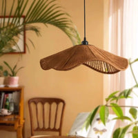 Suspension Nordique Chanvre E27 LED - Style Japonais pour Salle à Manger ou Chambre