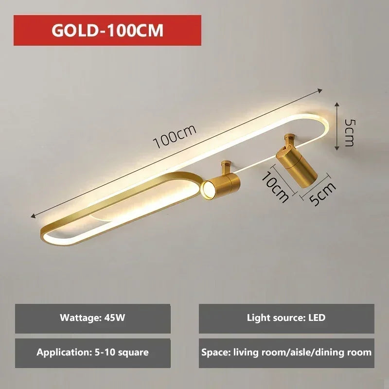 Plafonnier LED moderne avec projecteur pour décoration intérieure