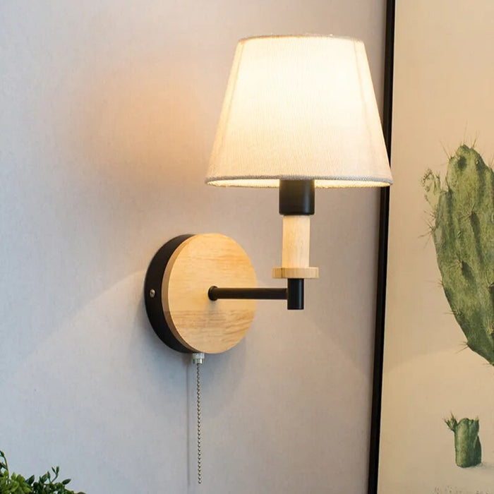 Applique Murale LED Nordique en Bois Massif
