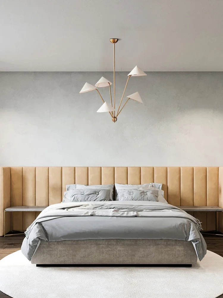 Lustre japonais en tissu pour plafond suspendu - Éclairage LED pour salon, cuisine, chambre