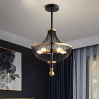 Lustre Rétro LED en Fer pour une Décoration Américaine Élégante