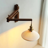 Applique murale japonaise en bois massif ajustable