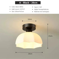 Plafonnier LED Crème en Céramique et Verre