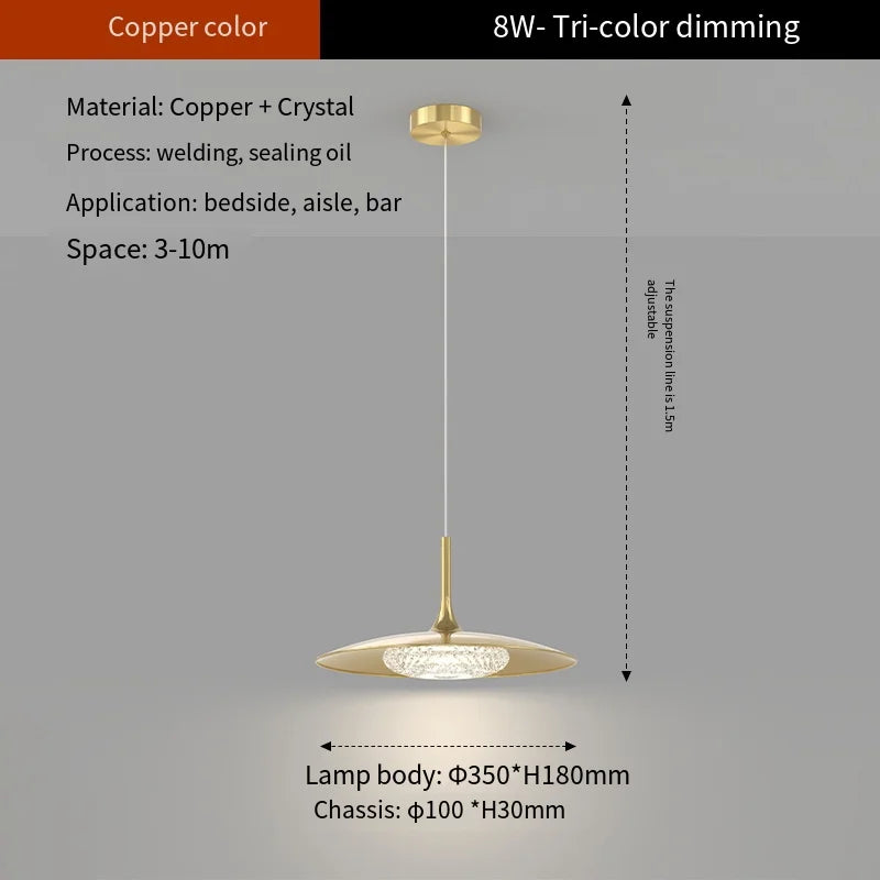 Lustre Moderne Cuivre LED - Élégance illuminée