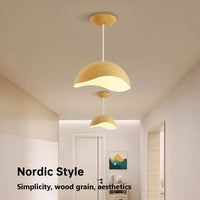 Lustre en fer grain bois nordique avec LED