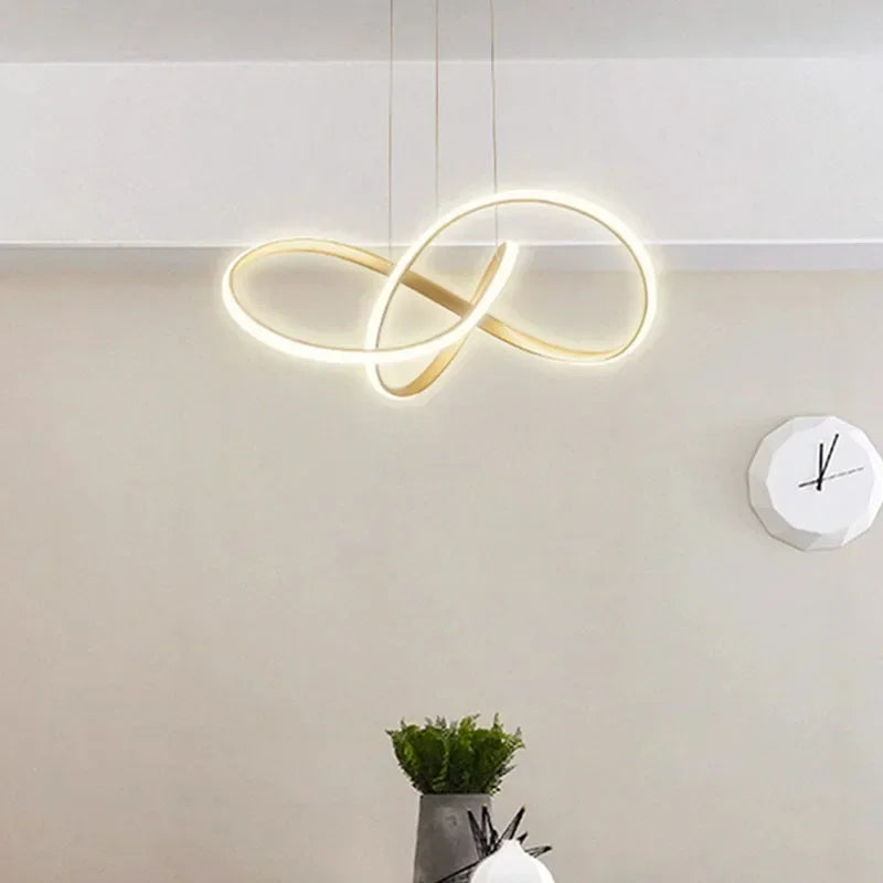 Lustre LED Design Moderne Doré - Luxe et Élégance