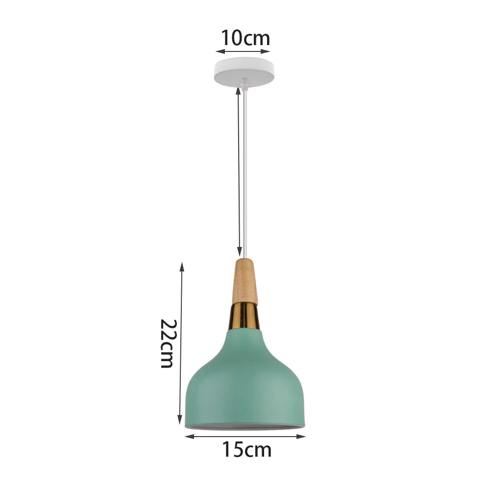 Suspension nordique en bois et métal - Vert éclatant