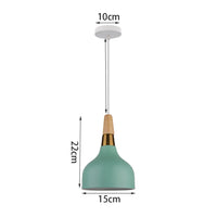 Suspension nordique en bois et métal - Vert éclatant