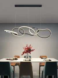 Nouveau Lustre Nordique Luxe Créatif en Acier Inoxydable Galvanisé pour Restaurant Moderne