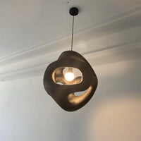 Lustre Restaurant Design Wabi Sabi Nordique LED Handcrafted-Style Japonais Interior Loft Suspension Lumière Noire