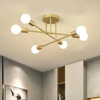 Plafonnier en fer forgé à tiges multiples pour salon Style Vintage Loft Industriel Scandinave