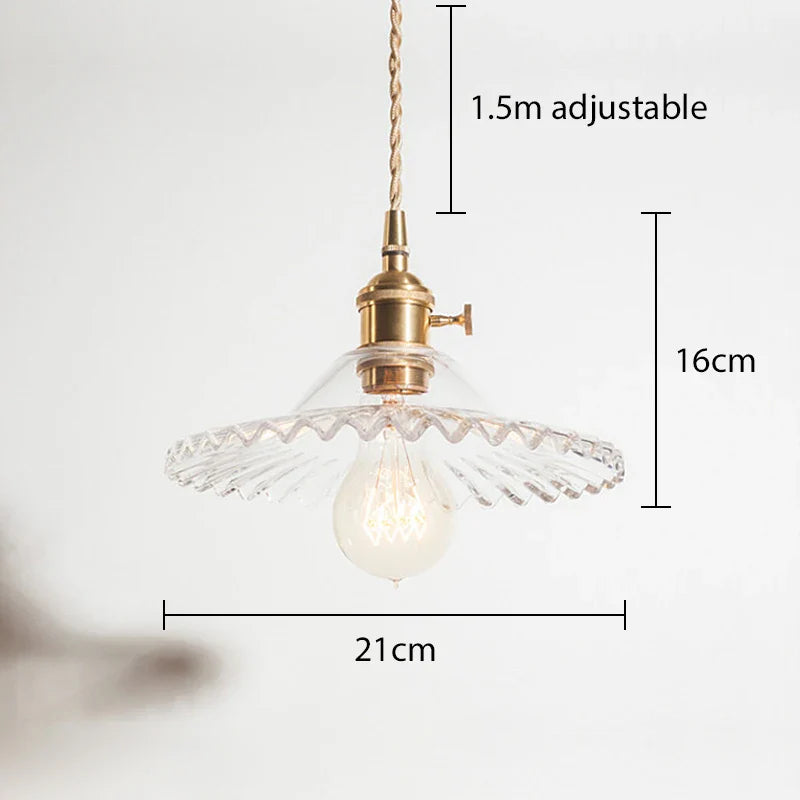Suspension conique en verre contemporaine Edison.