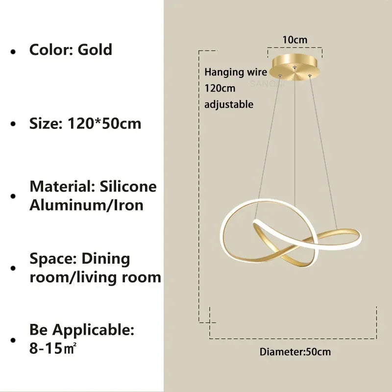 Lustre LED Design Moderne Doré - Luxe et Élégance