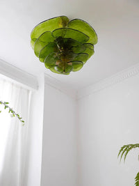 Lustre rétro led de luxe en verre coloré