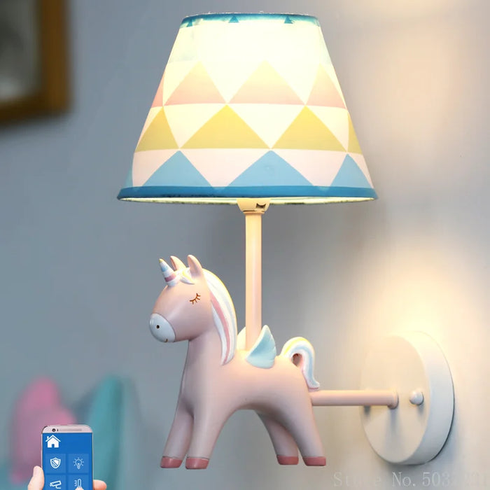 Applique Murale Licorne LED - Décor Nordique Anime