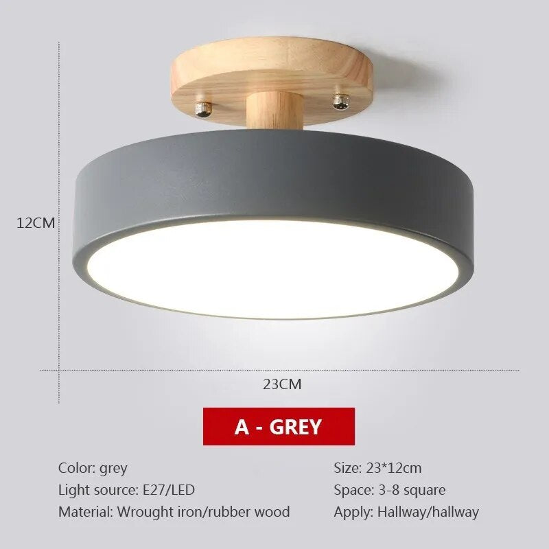 Plafonnier Bois Nordique LED Circulaire.