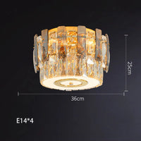Lustre LED dimmable en verre cristal rond argent - Collection moderne
