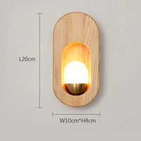 Applique murale LED nordique en bois naturel