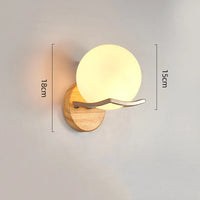 Applique murale design nordique bois-verre LED