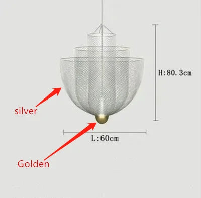 Lustre Nordique Dimmable en Grille Métallique LED Géométrique, Design Moderne