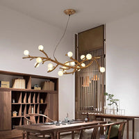 Lustre LED Branche de Bois: Design Moderne