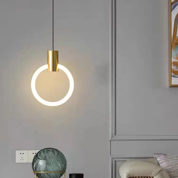 Lustre LED Minimaliste en Acrylique et Cuivre Gradation 3 Températures - LUXE
