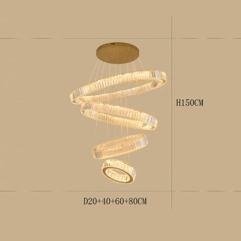 Lustre de Maison Moderne en Cristal de Luxe