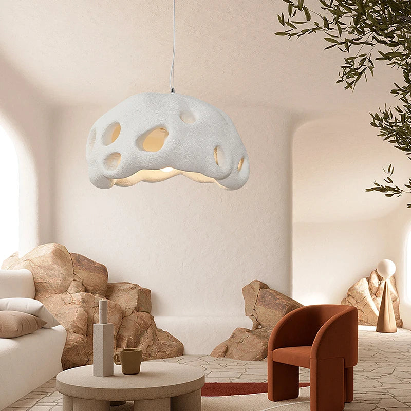 Lustre LED design en suspension nordique Wabi Sabi irrégulier