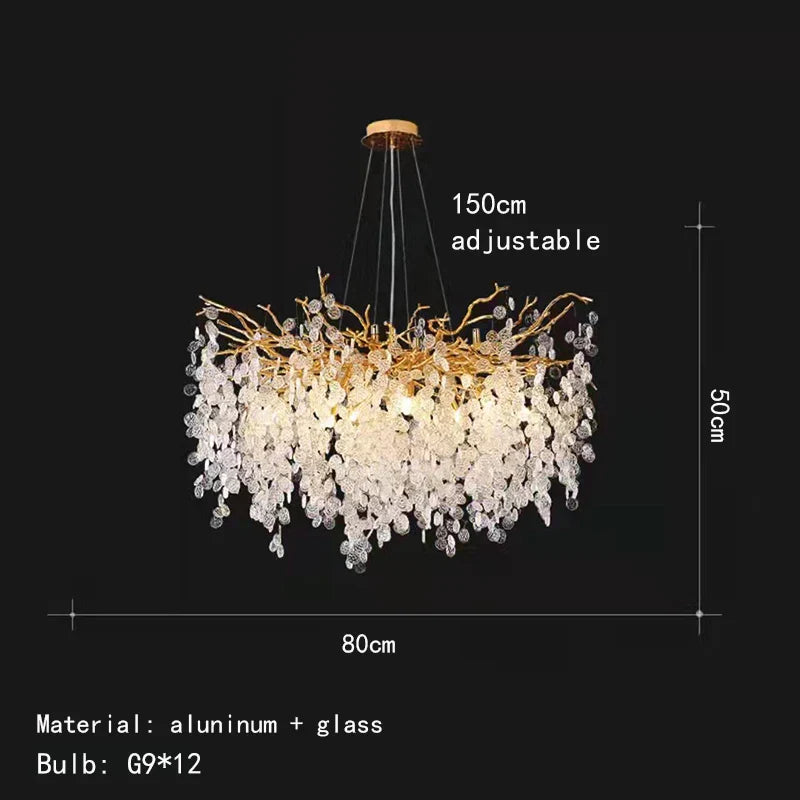 Applique murale LED en cristal et aluminium doré - Nouveauté Art Déco