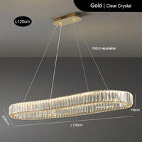 Suspension ovale en cristal de luxe - Collection Prestige