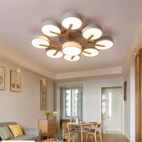 Lustre Nordique Macaron LED en Bois pour une Décoration Intérieure Élégante