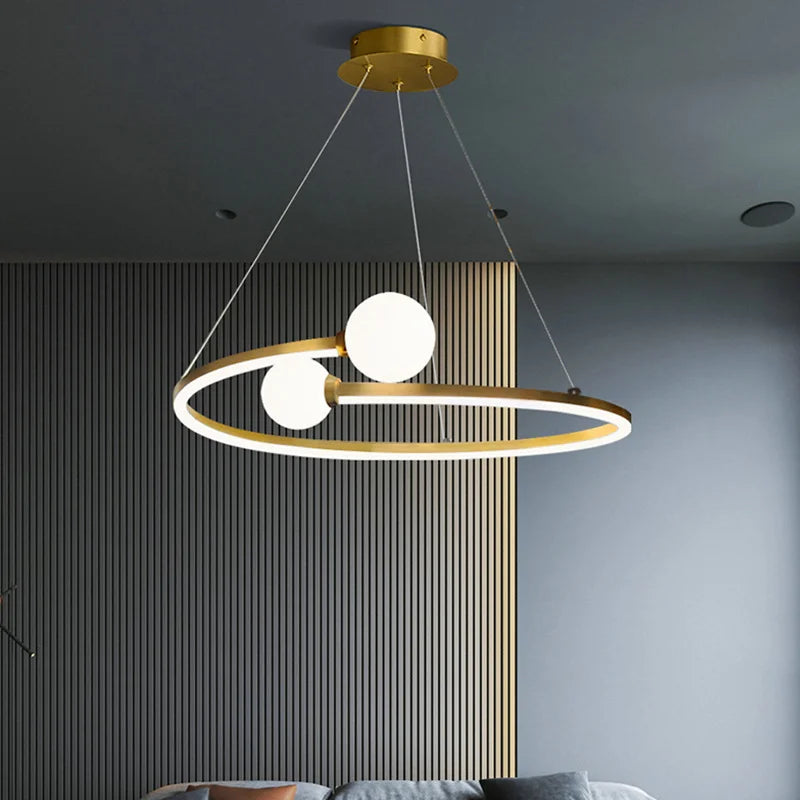 Lustre Nordique à Anneau LED Suspension, Éclairage et Luminaires