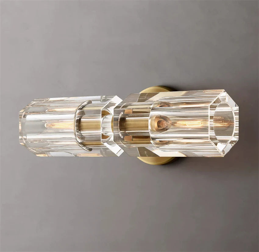 Applique murale LED Moderne en Cristal Clair et Nickel Laiton