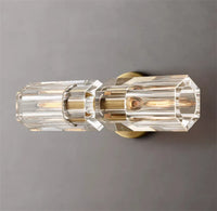Applique murale LED Moderne en Cristal Clair et Nickel Laiton