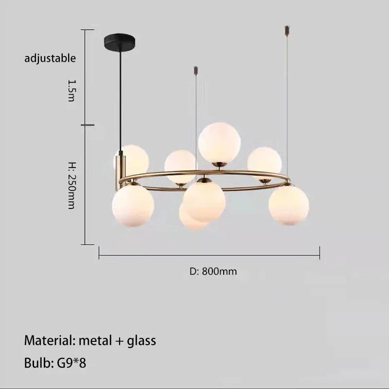 Lustre Nordique en Verre LED pour Décoration Maison - Collection Élégance Illuminée