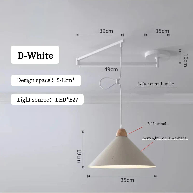 Lustres à bascule LED pour table à manger nordique