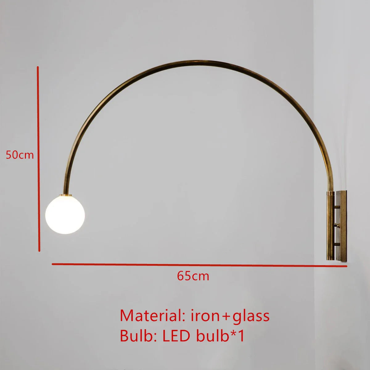 Applique Murale LED Dorée Courbée