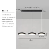 Lustre LED Nordique Vert 1-3 Tête Disque Suspension - Luminaire Design pour Salon, Chambre, Cuisine - Décor Maison