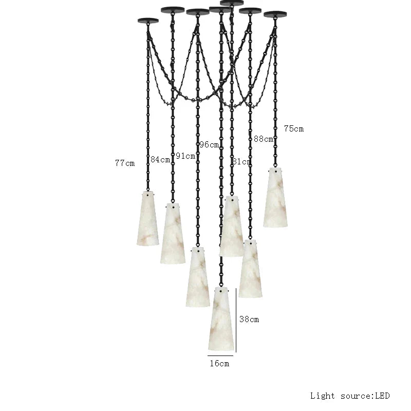 Plafonnier LED Suspendu en Marbre Sur-Mesure 2024 - Luxe Illuminé