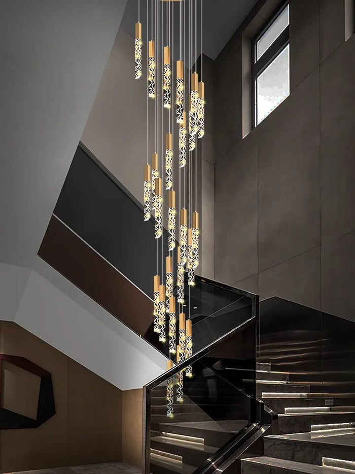 Suspension d'escalier en cristal Luxe & Élégance