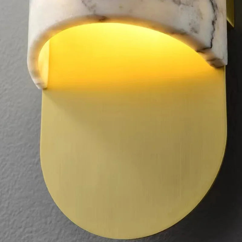Applique murale en marbre style chinois avec abat-jour LED créatif - Édition Premium